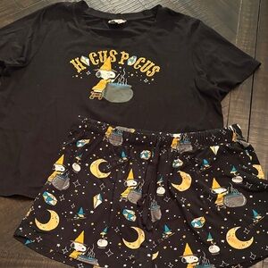 Snoopy Hocus Pocus Black Pajama Set